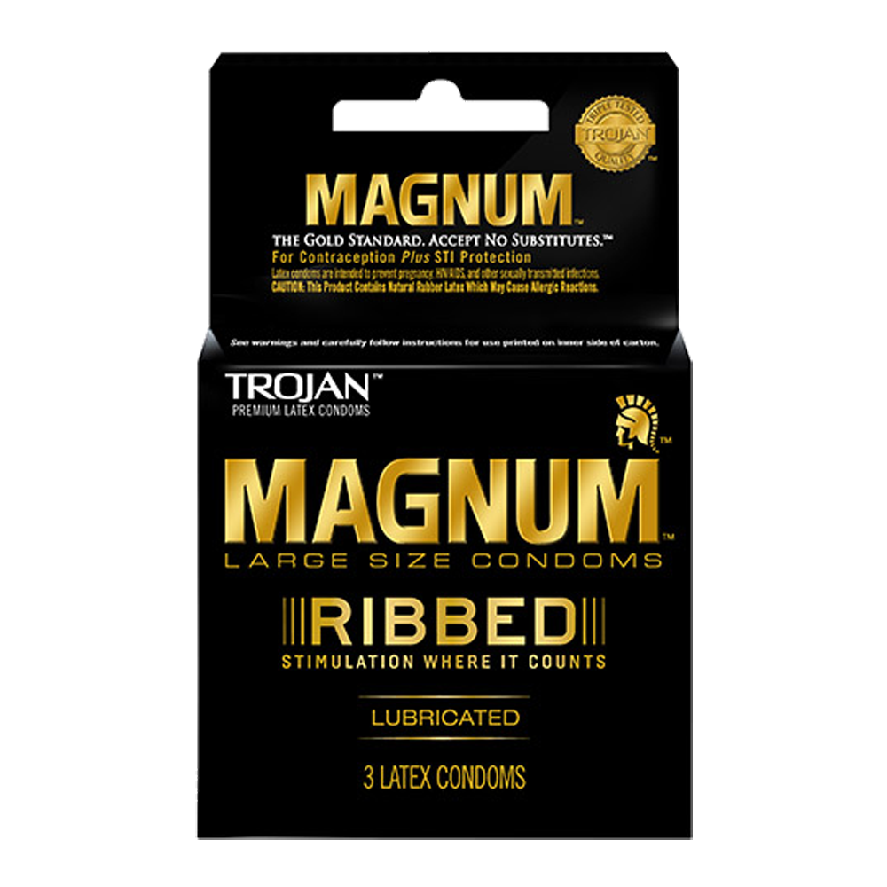 Trojan Magnum Lubrifié Nervuré - 3 unités