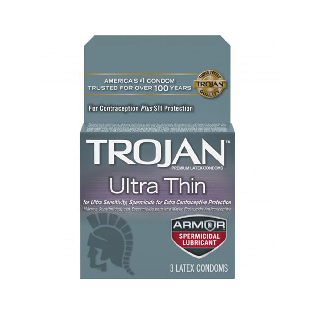 Trojan Ultra Thin Armor Spermicide 3 unités