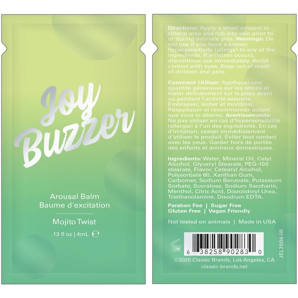 Baume stimulant clitoridien JOY BUZZER - Mojito Twist - 4 ml