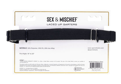 Laced Up Garters - Black