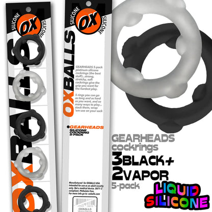 Gearheads 5-Pack Spinner Rings Black/Vapor