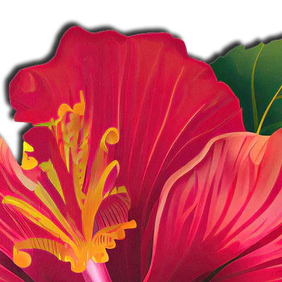 Cache-tétons fleur d'hibiscus hawaïen rouge tropical et vif