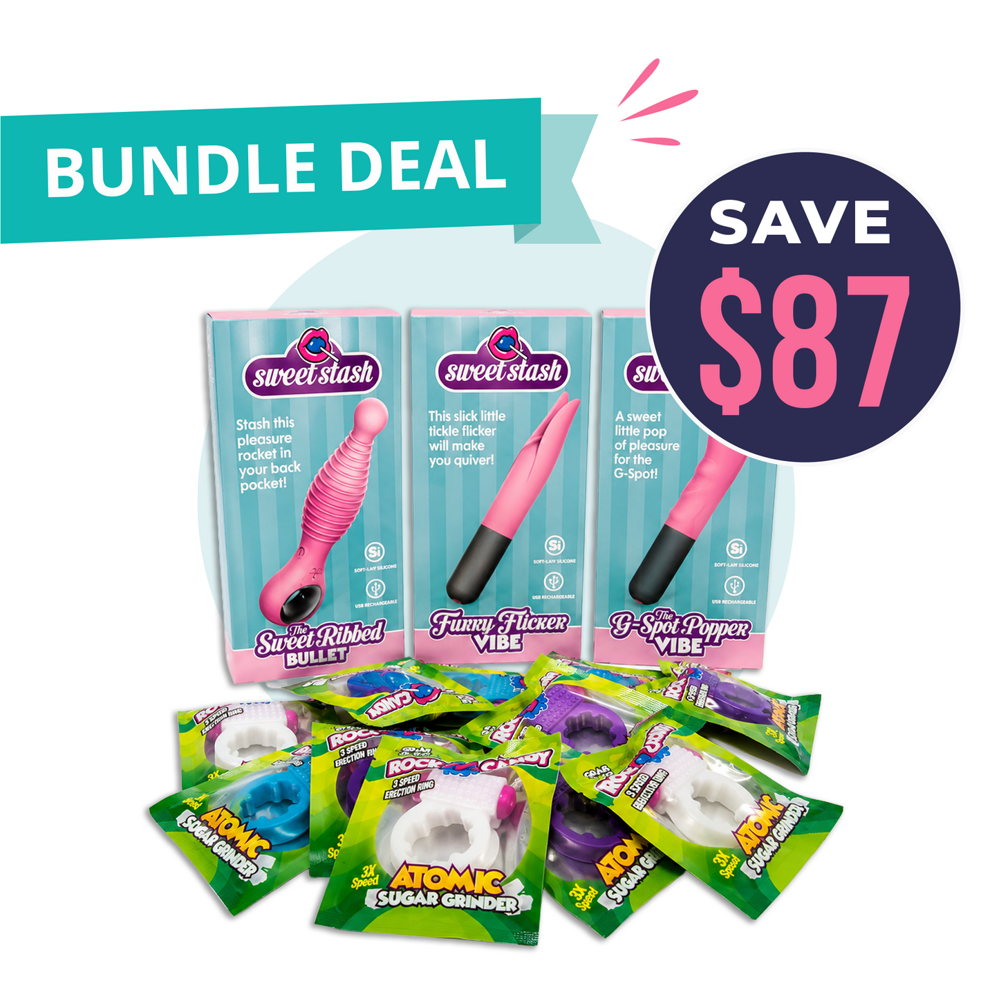 Rock Candy Sweet Stash + Atomic Sugar Grinders Value Bundle