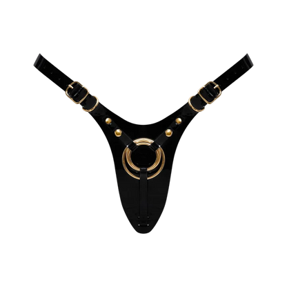 LEATHERETTE HARNESS FABULOUS - ONE SIZE - BLACK GLOSSY