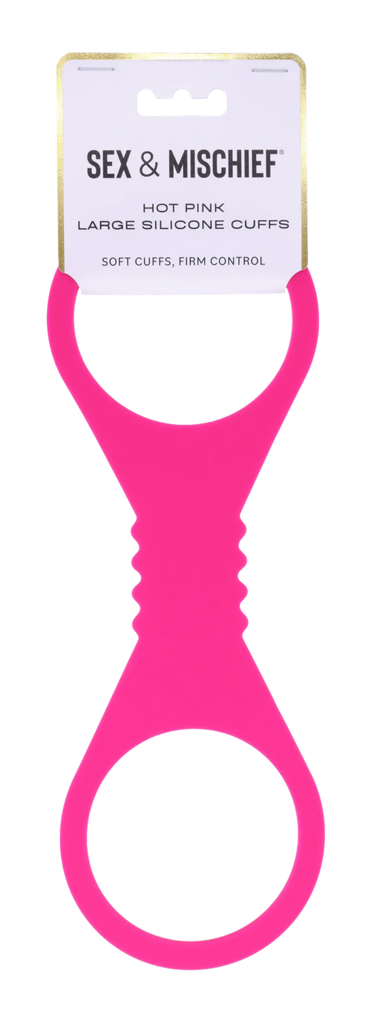 Grands menottes en silicone rose vif