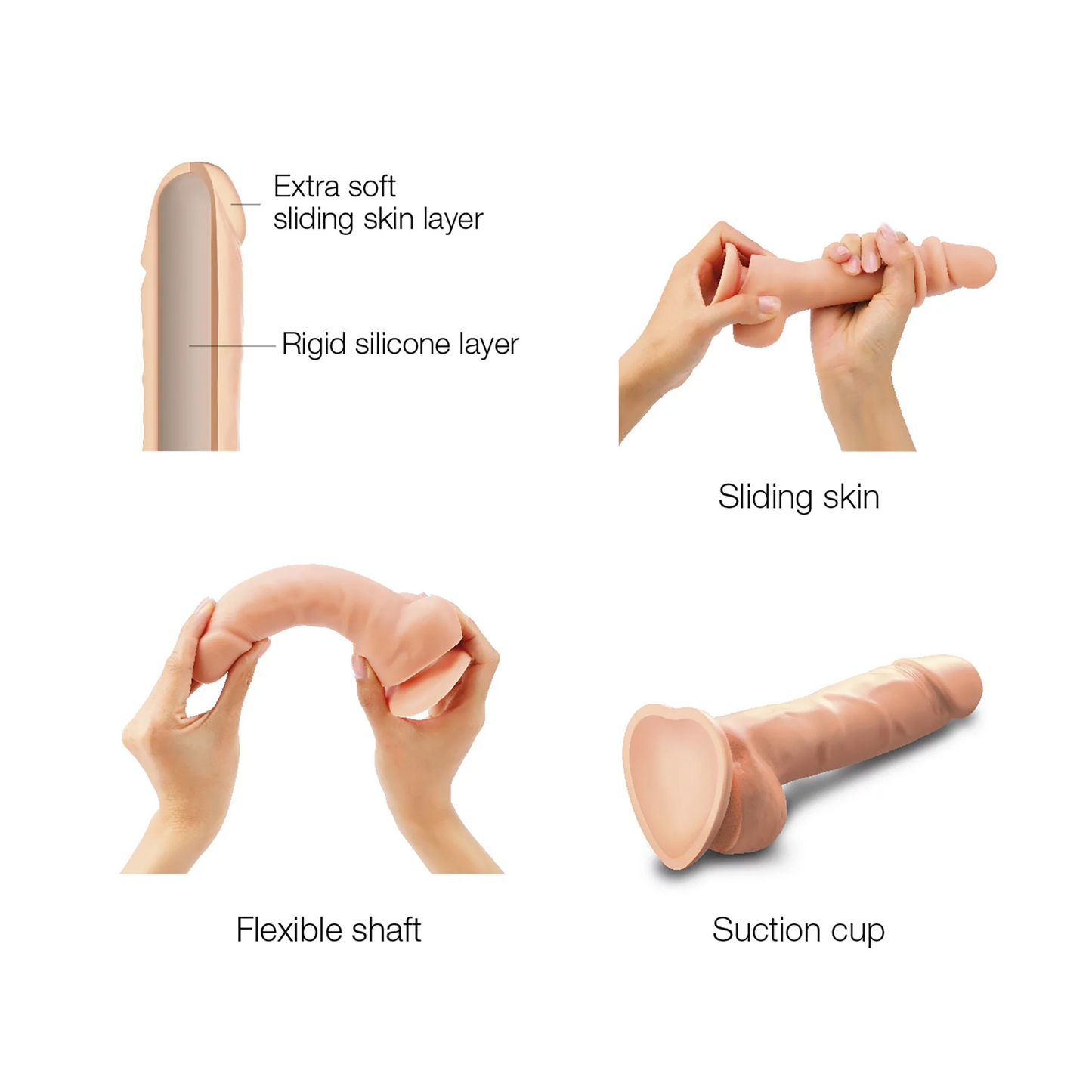 GODEMICHET RÉALISTE SLIDING SKIN VANILLE XXL