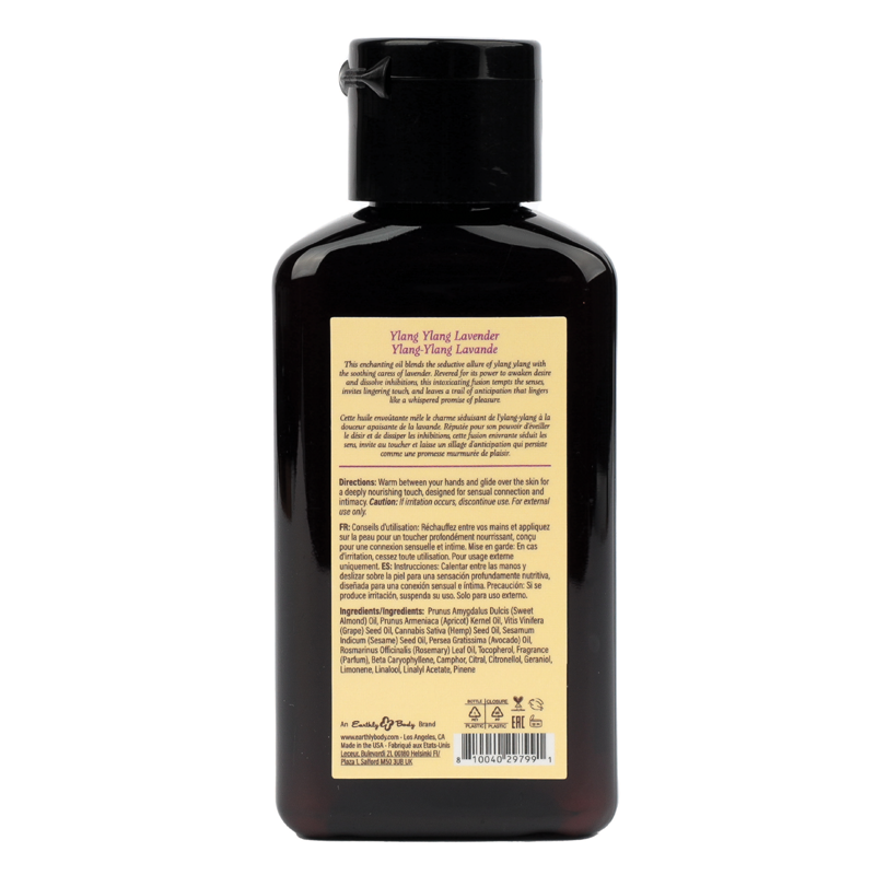 Hemp Seed at Night Massage Oil Aphrodisiac Collection Ylang Ylang Lavender 2oz / 60ml