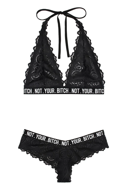 Not Your Bitch Bralette & Cheeky Panty Set