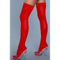 Opaque Nylon Thigh Highs - Red