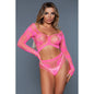 Bas résille Floral Delight - Rose vif