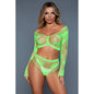 Bas résille Floral Delight – Vert fluo