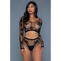 Justaucorps Floral Delight Grande Taille - Noir
