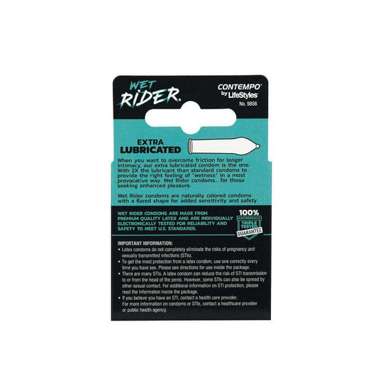 Lifestyles Wet Rider 避孕套 - 3 只装