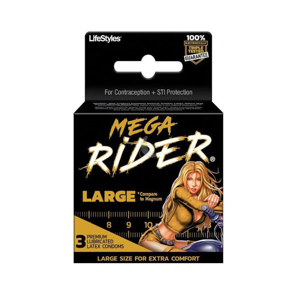 Préservatifs Lifestyles Mega Rider Grande Taille - Paquet de 3