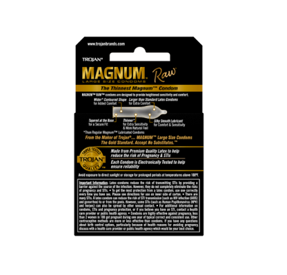 Trojan Magnum Raw Condoms - 3pk