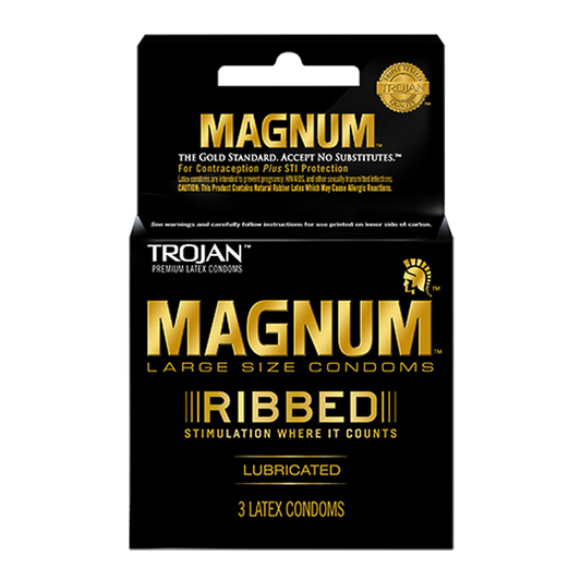 Trojan Magnum Lubricated Ribbed - 3 pk