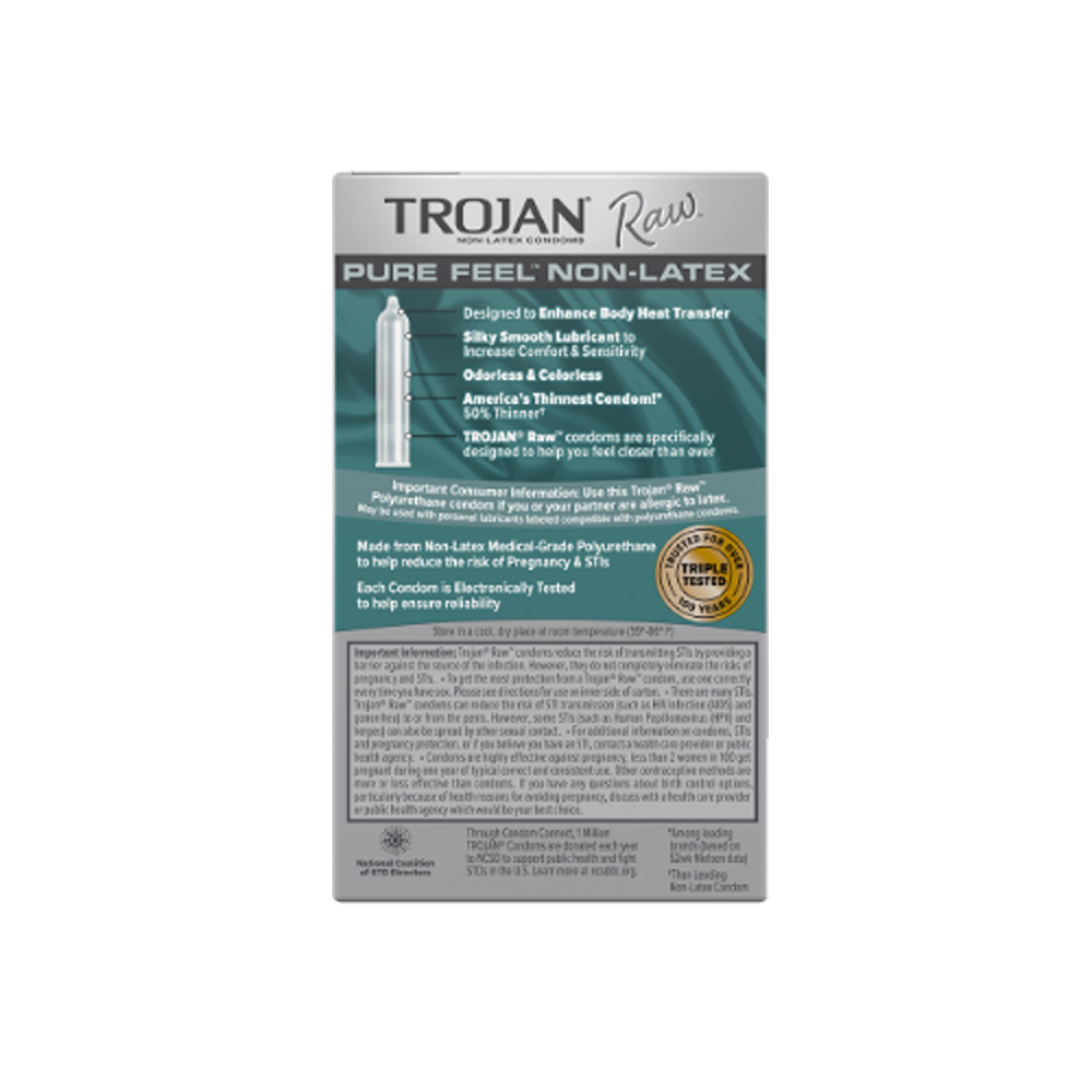 Trojan Raw Sensations Pures Sans Latex (10 unités)
