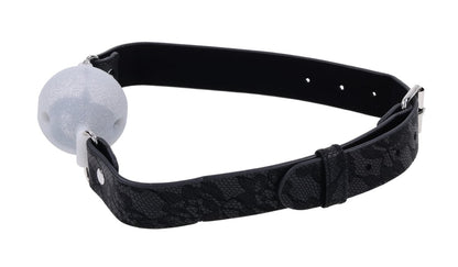 Lace Silicone Breathable Ball Gag - Black