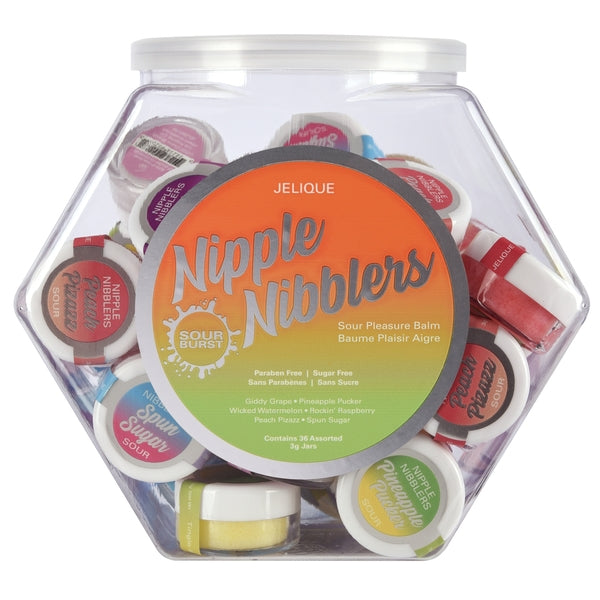 Baume acidulé Nipple Nibblers, assortiment de 36 baumes de 3 g - Présentoir