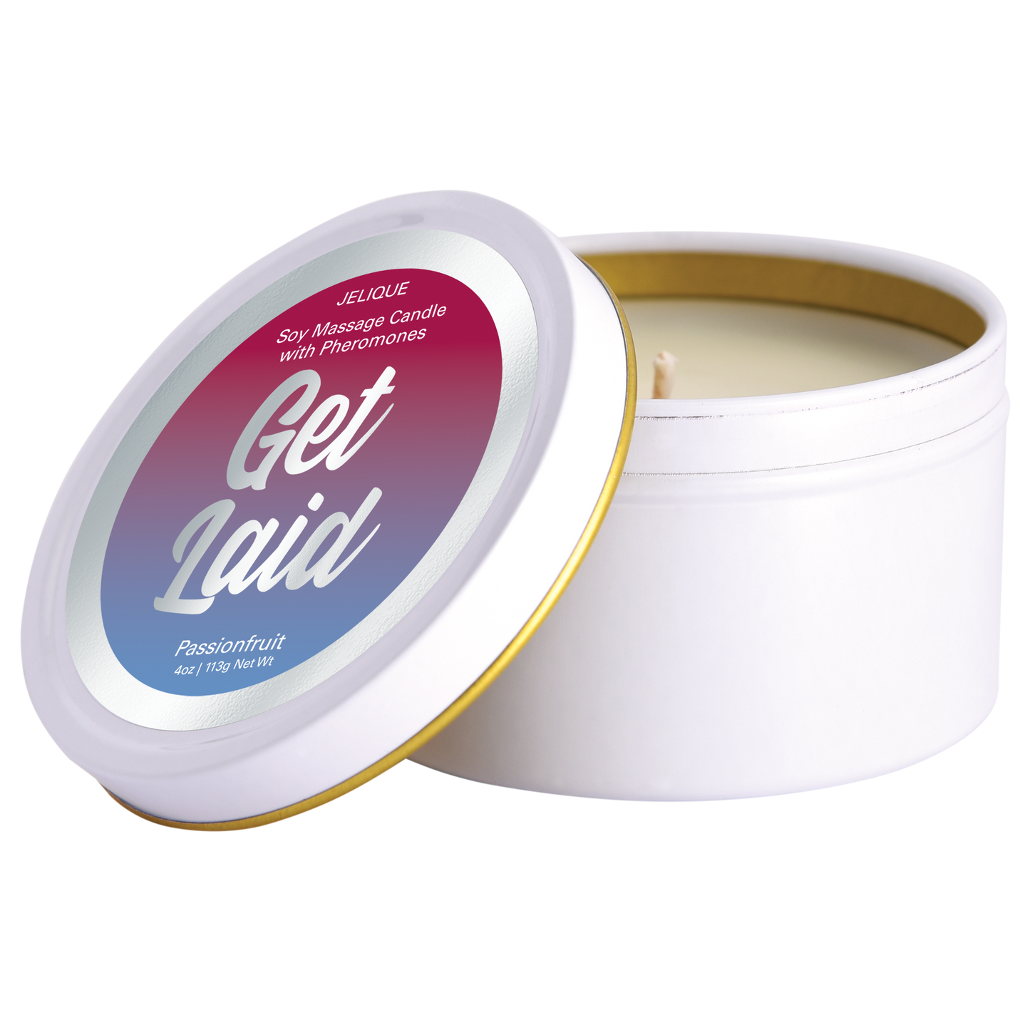 Bougies d'ambiance Get Laid - Bougie de massage aux phéromones Fruit de la passion 113 g