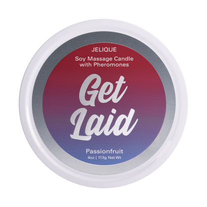 Bougies d'ambiance Get Laid - Bougie de massage aux phéromones Fruit de la passion 113 g