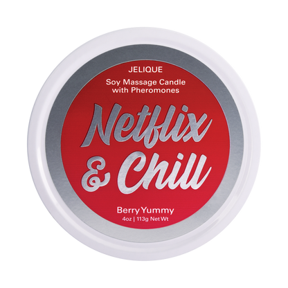 Bougies d'ambiance Netflix & Chill - Bougie de massage aux phéromones et aux baies délicieuses 113 g