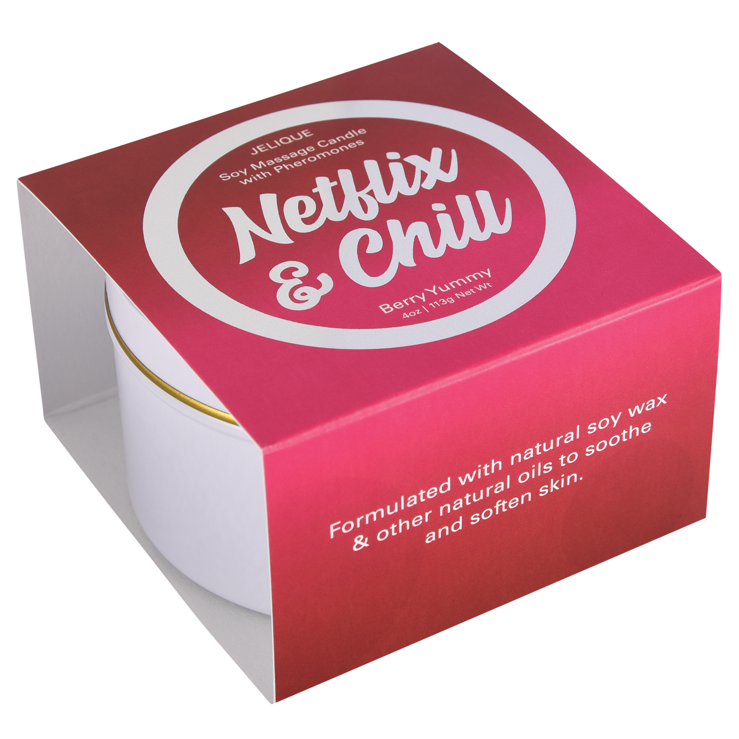 Bougies d'ambiance Netflix & Chill - Bougie de massage aux phéromones et aux baies délicieuses 113 g