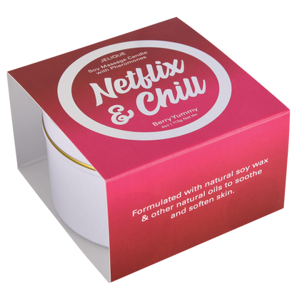 Bougies d'ambiance Netflix & Chill - Bougie de massage aux phéromones et aux baies délicieuses 113 g