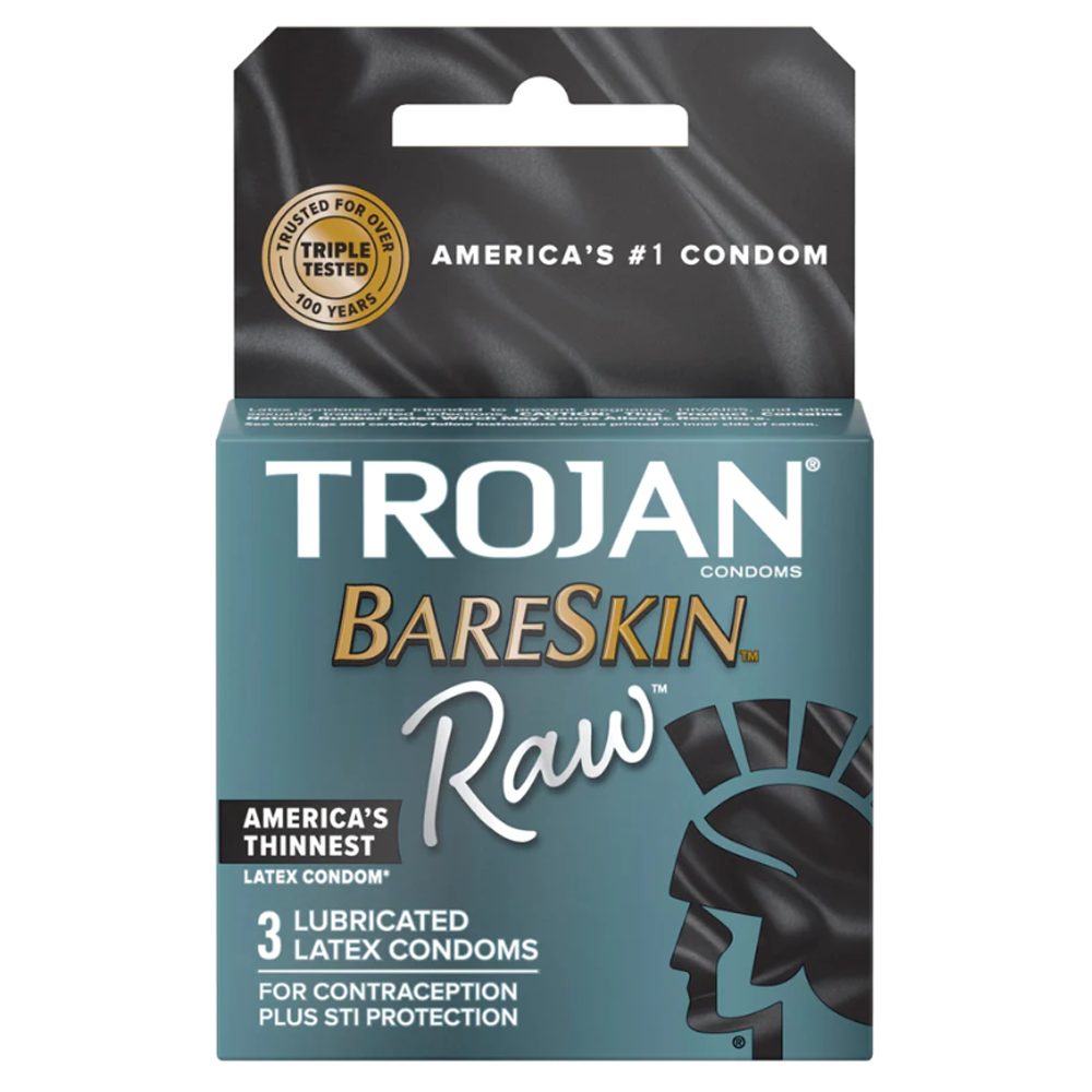 Préservatifs Trojan Bareskin Bruts - paquet de 3