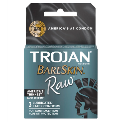 Préservatifs Trojan Bareskin Bruts - paquet de 3