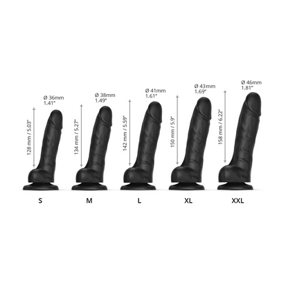 Gode ​​réaliste à effet glissant noir XXL