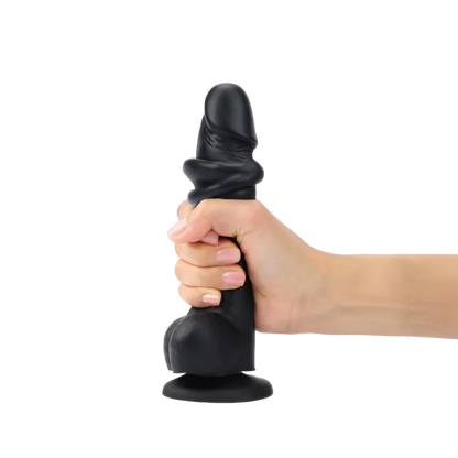 Gode ​​réaliste à effet glissant noir XXL