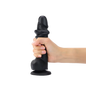 Gode ​​réaliste à effet glissant noir XXL