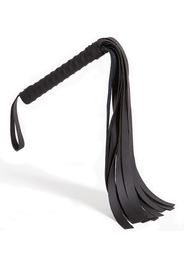 Fouet en simili cuir noir