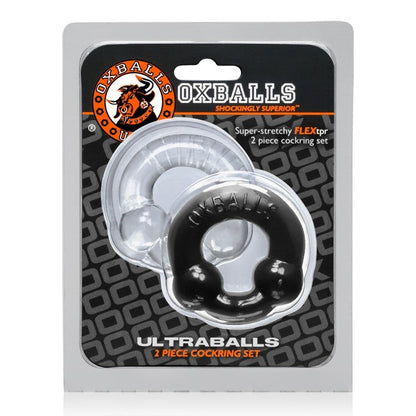ULTRABALLS，2 件装阴茎环 - 黑色和透明